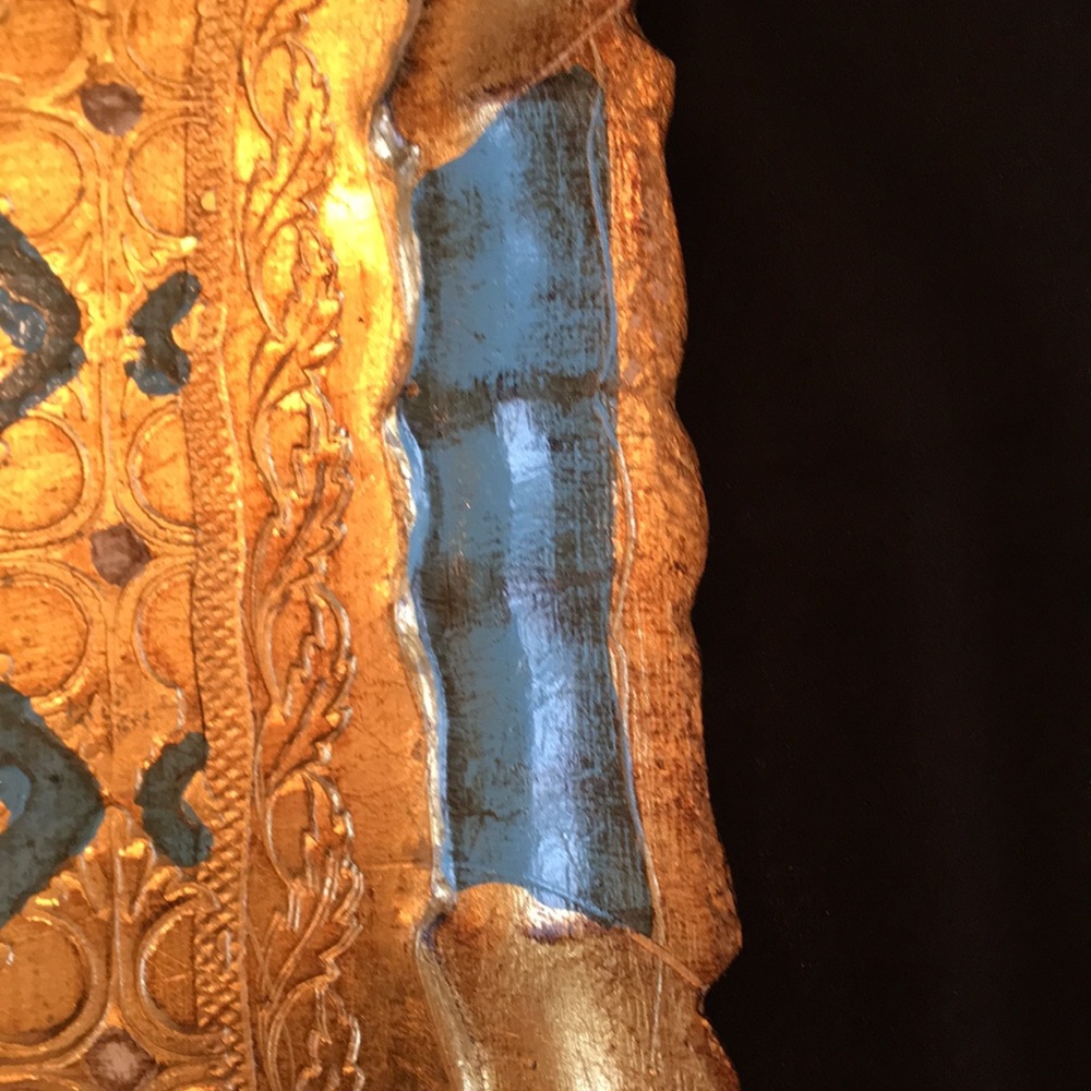 Decorative Gold Painted Wood Tray - Picture 5 of 6